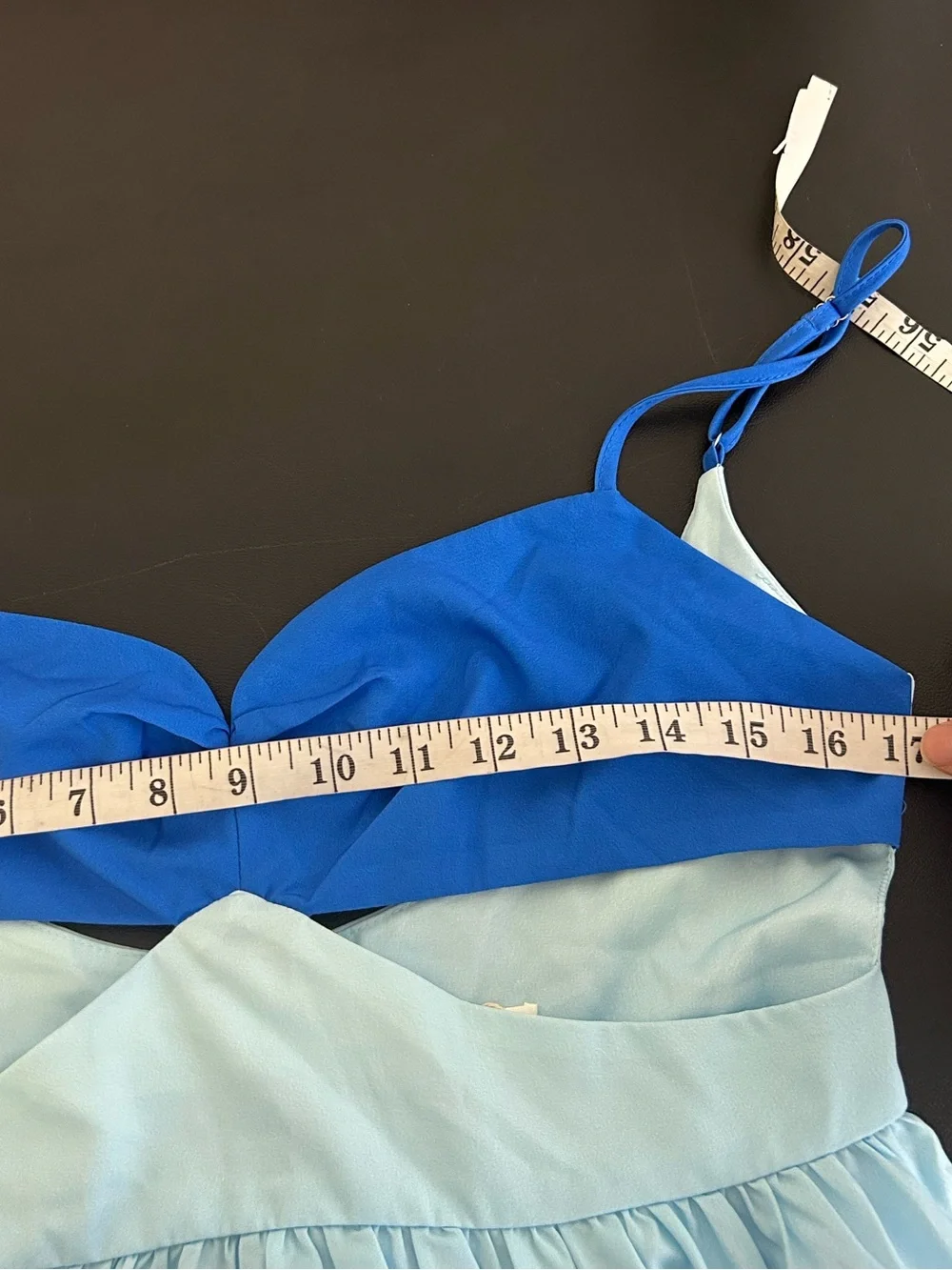 COMMENSE Sz M Backless Cutout Cami Maxi Dress OMBRÉ BLUE LIGHTWEIGHT - Picture 9 of 13